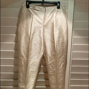 Ralph Lauren Champagne Shantung Raw silk pants new with tags Sz 10